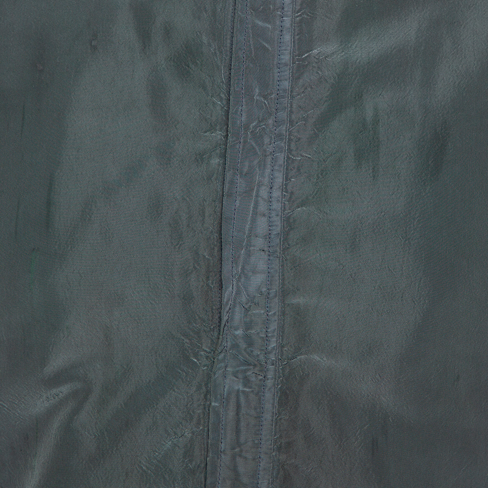 Dolce & Gabbana Dark Green Leather Trim Zip Front Jacket M - Picture 3 of 7